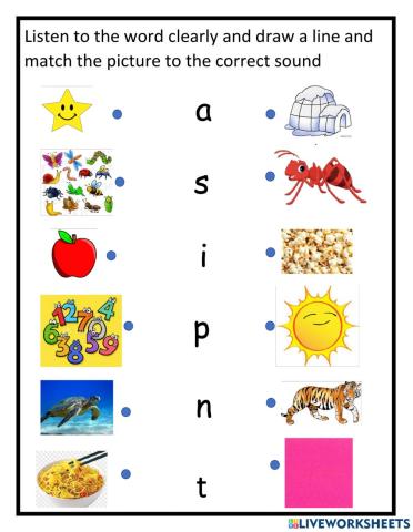 Match the letter sound and the letter