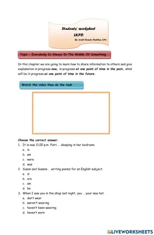 Everybody is i the middle of something