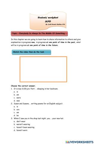 Everybody is i the middle of something