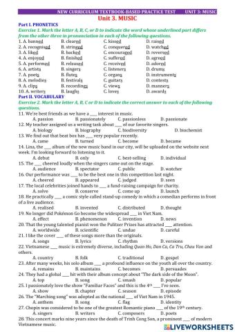 Unit 3. Music