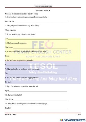 Practice passive voice 2