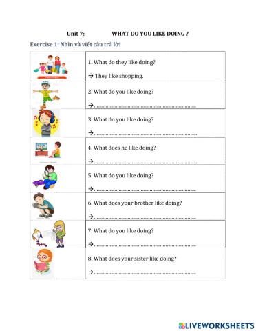 E4 U7 What's your hobby ?