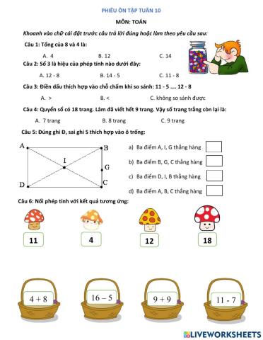 Phiếu ôn tập Tuần 10