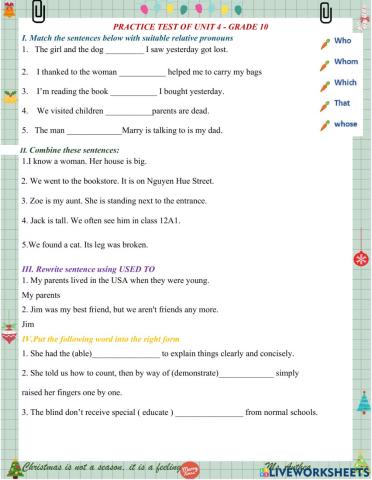 Practice test unit 4