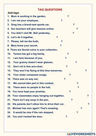 Tag Questions