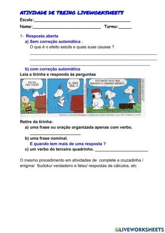 TREINO LIVEWORKSHEETS