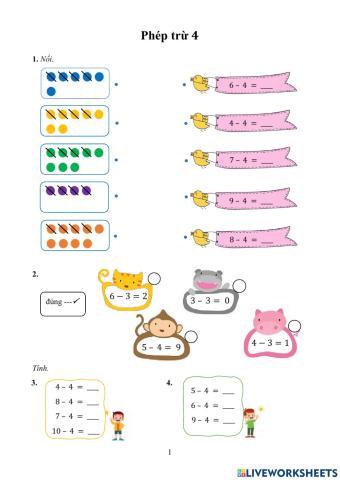 Phép trừ 4