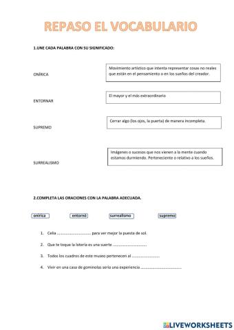 Repaso vocabulario Tema 3