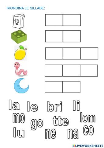 Riordinare sillabe