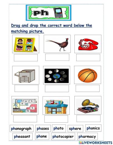 Digraph ph beginning words