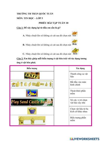 BT tin học lớp 5 - tuần 10