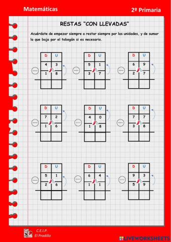 Restas con llevadas