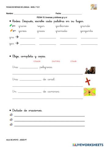Ficha Lengua 15-1EP-Repaso cr y gr