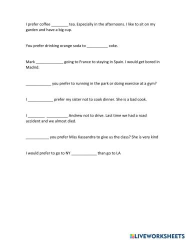 Expressing preferences