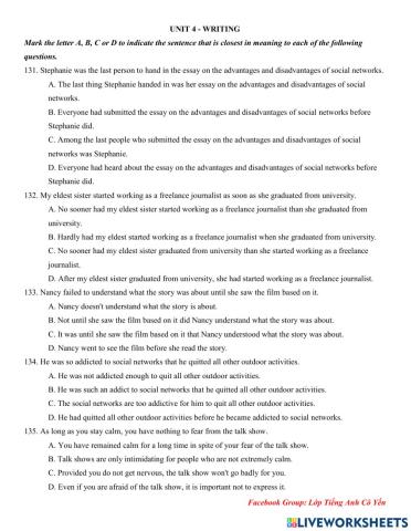 Y12 Unit 4 - Writing