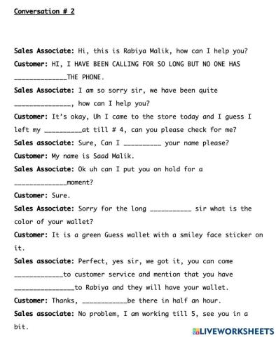Unit 5 - Conversation 2