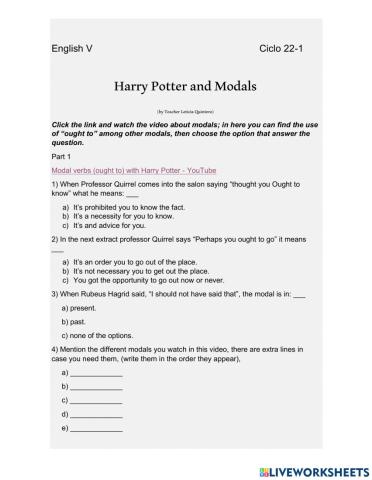Modals with Harry Potter