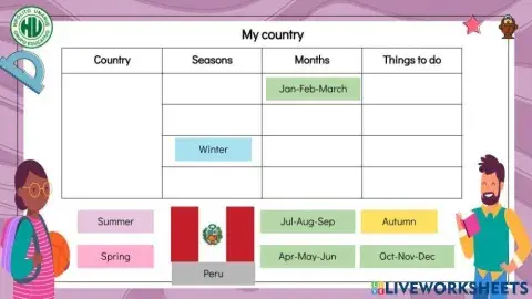 Super minds 3 project of Seasons