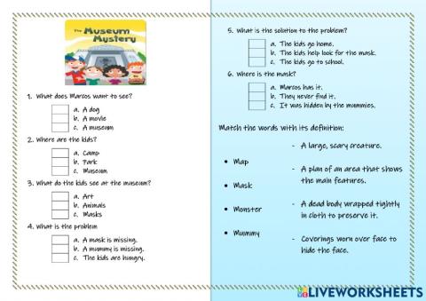 Quiz The museum mistery