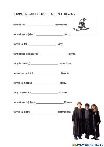 Harry potter comparisions