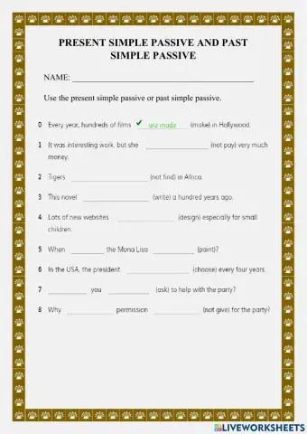 Present simple passive and past simple passive