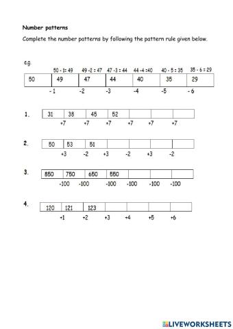Number patterns