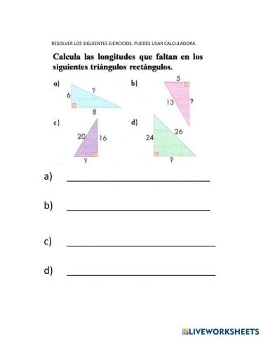 Teorema de Pitágora.