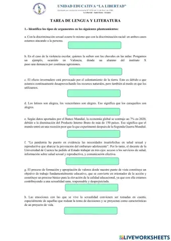 Ensayo y tipos de argumentos