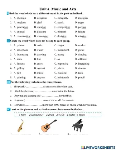 Unit 4. Music and arts