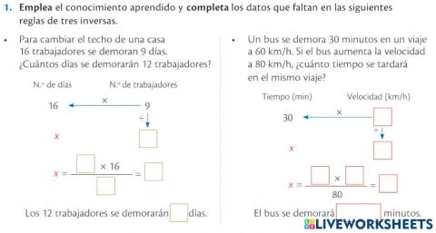 Regla de tres inversas
