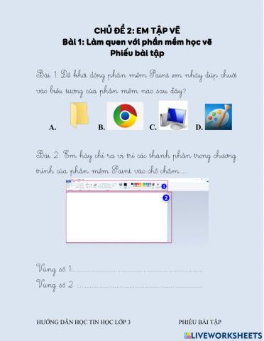 Bài 1: Làm quen với phần mềm học vẽ