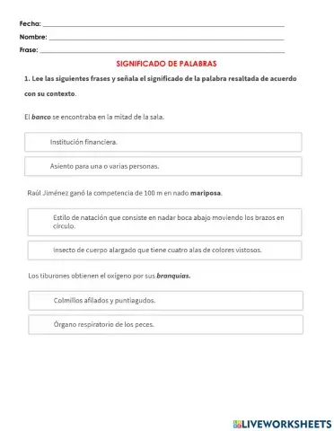 Significado de las palabras