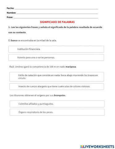 Significado de las palabras