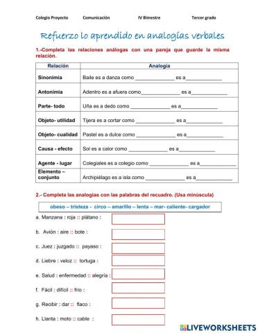 Analogías verbales