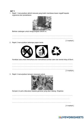 Set 1 ulangkaji bab 7 sains tingatan 1