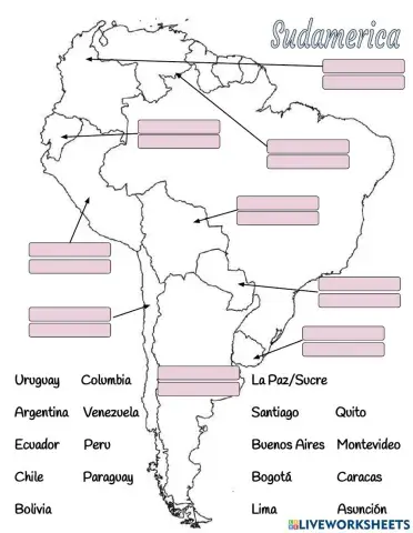 Paises y Capitales de Sudamerica