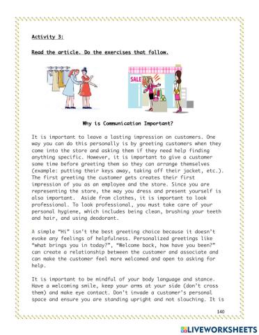 Unit 8: Communication  At The Store-Activity 3