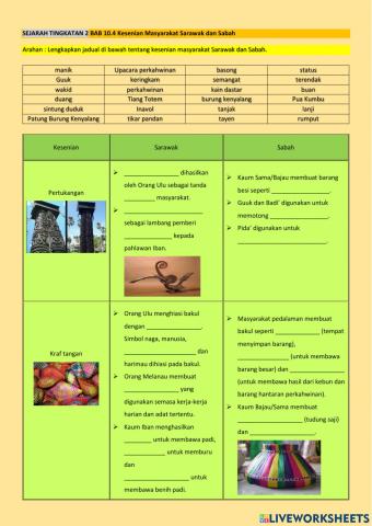 Sejarah T2 Bab 10.4 Kesenian