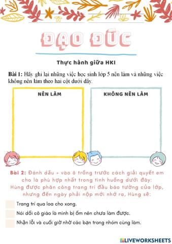 Thực hành giữa HKI