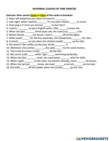 Give correct tense or form of the verbs in brackets