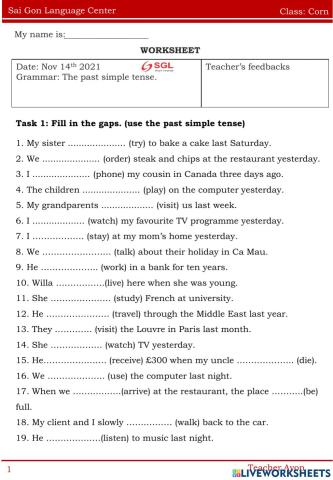 Worksheet corn