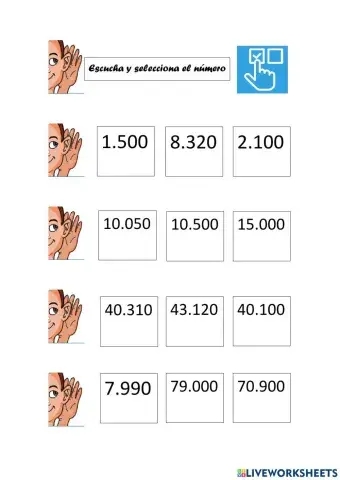 Escuchar y seleccionar número