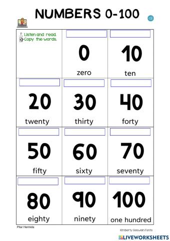 Vocabulary-NUMBERS 10-100