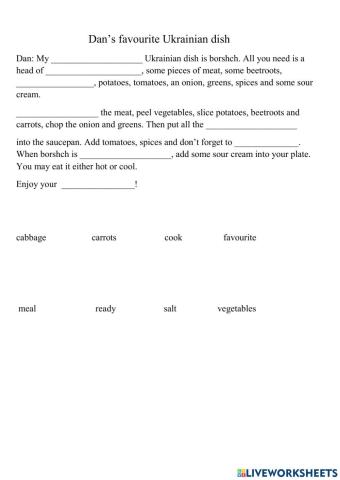 Dan's favourite Ukrainian dish.