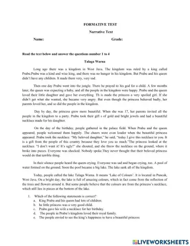 Narrative Text: Legend