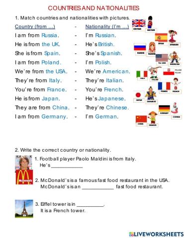 Countries and nationalities