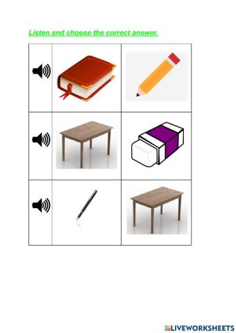 Classroom objects game