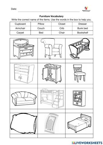 Furniture Vocabulary