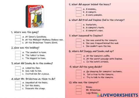 Quiz Scooby-Doo and the Vampire Revenge