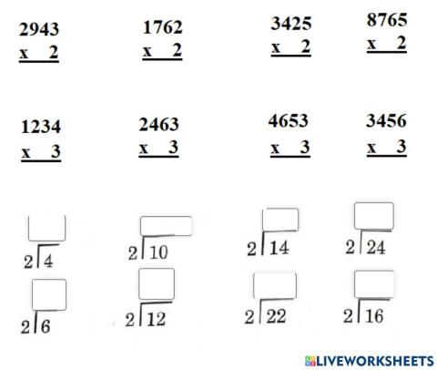 Multiply 4 digit numbers by 3